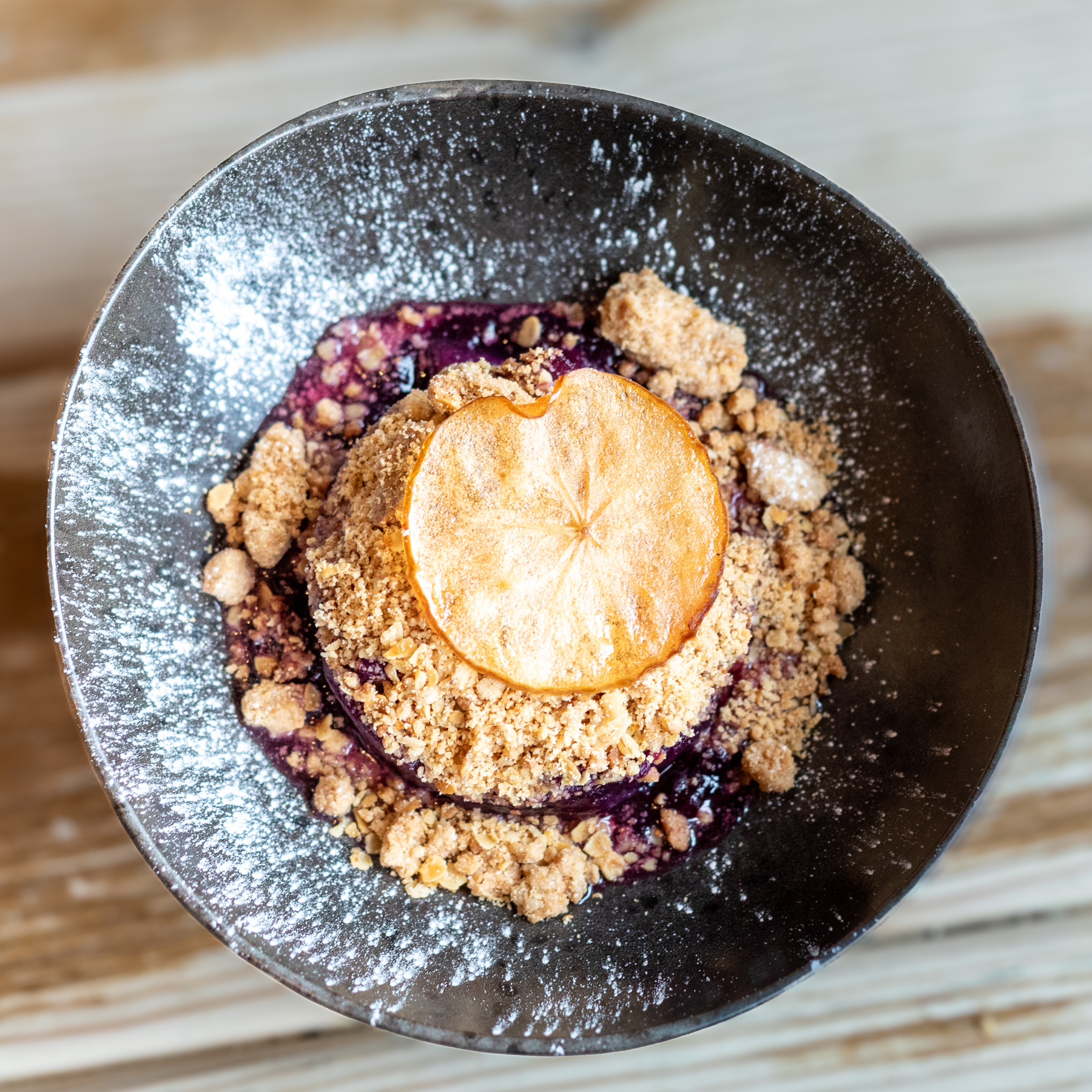 Apple and blackberry crumble