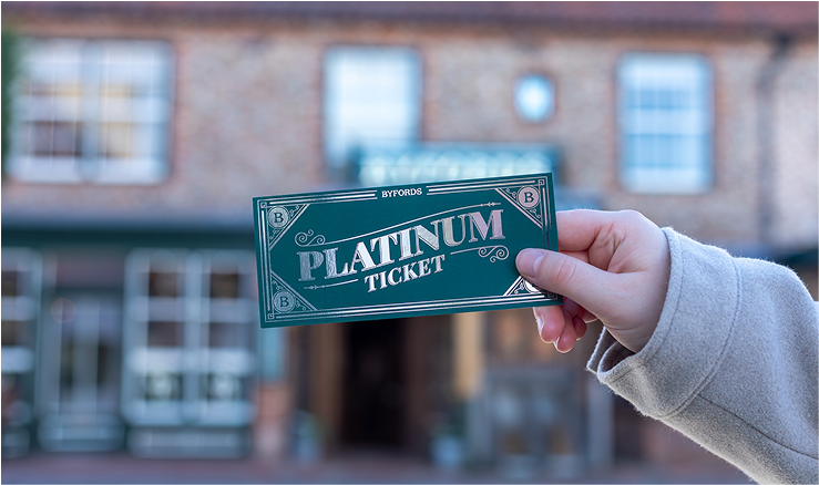 Platinum ticket at Byfords