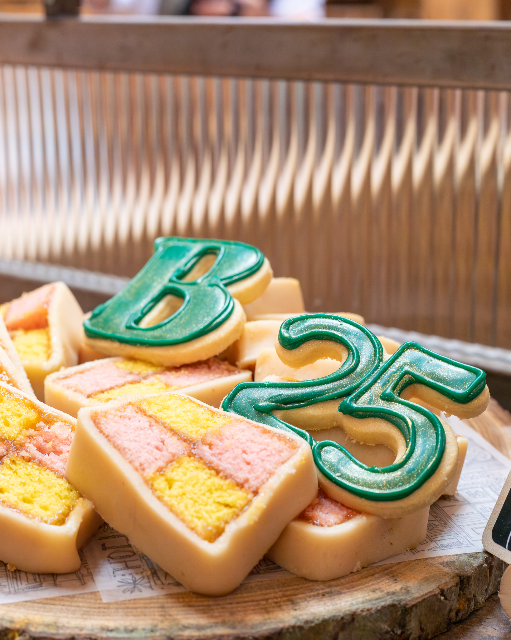25th anniversary biscuits and Battenburg